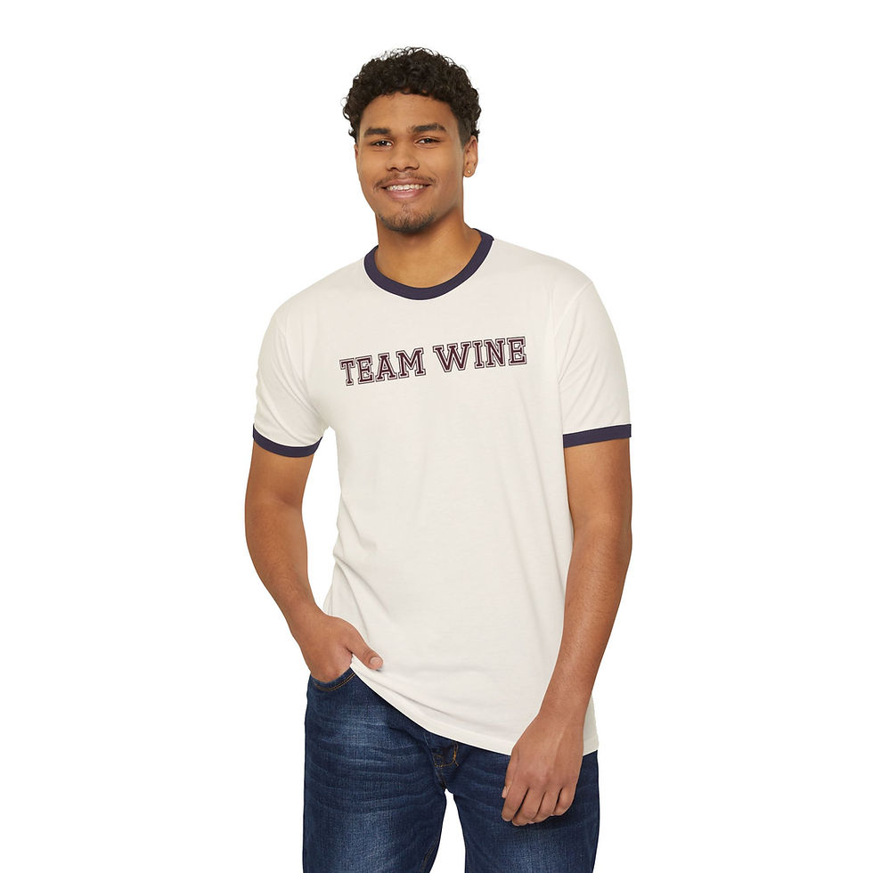 Thumbnail: Unisex "Team Wine" Customized Cotton Ringer Tee