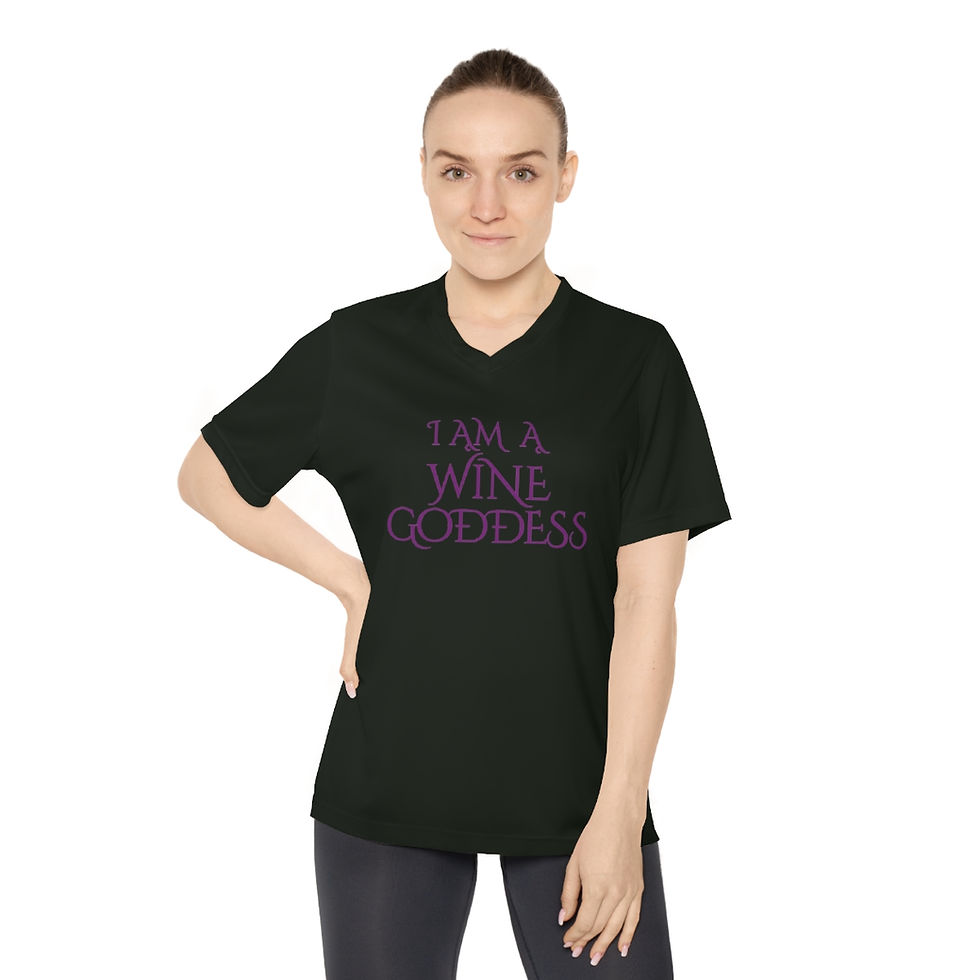 Thumbnail: Women's Wine Goddess V-Neck Tee - Light Purple