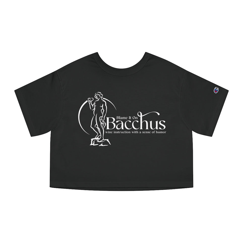 Thumbnail: Women's Blame It On Bacchus™ Statue Logo Cropped Tee - White