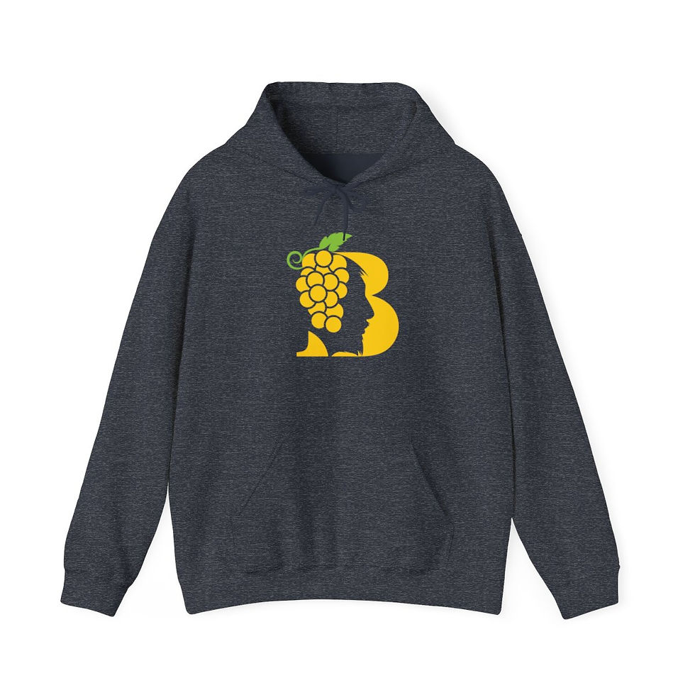 Thumbnail: Unisex Blame It On Bacchus™ Superhero Logo Hoodie - Gold