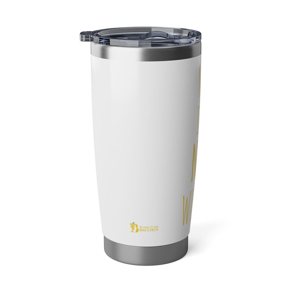 Thumbnail: Blame It On Bacchus® 20oz Tumbler - Gold on White Background