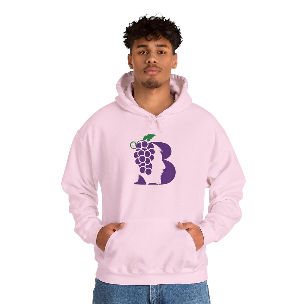 Thumbnail: Unisex Blame It On Bacchus™ Superhero Logo Hoodie - Purple