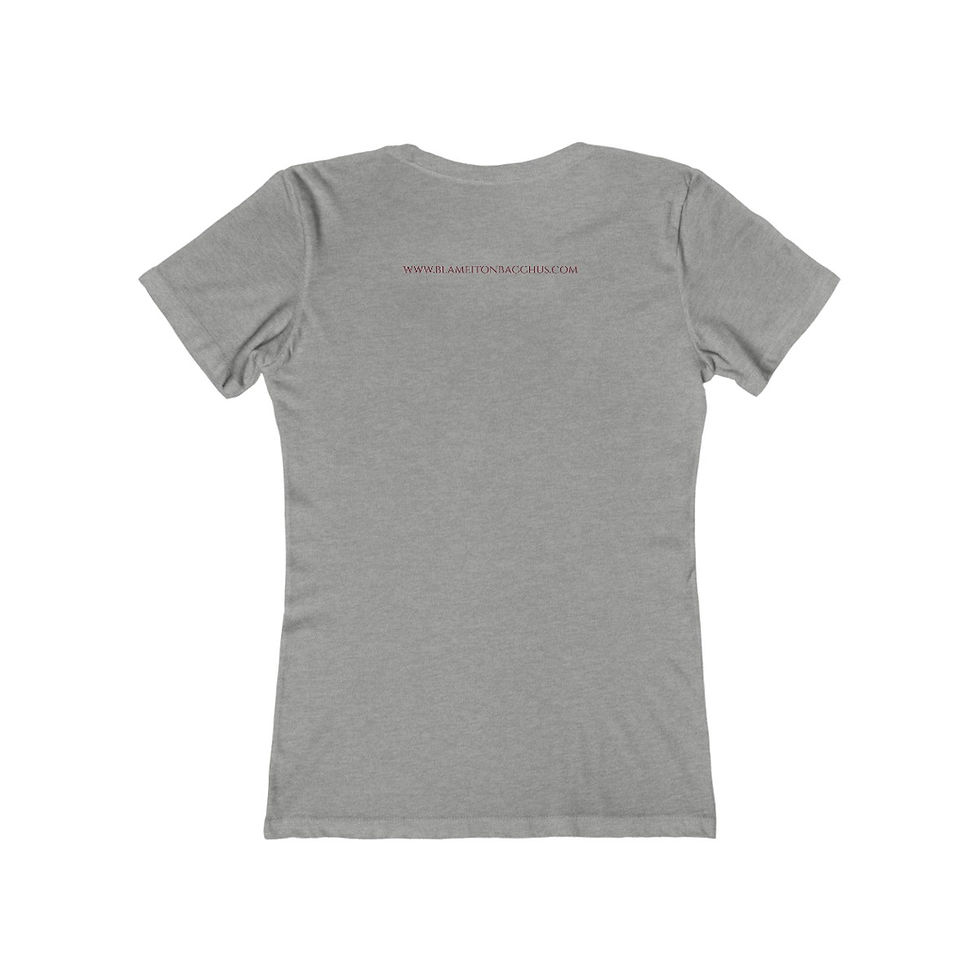 Thumbnail: Women's Blame It On Bacchus™ Statue Logo Tee - Garnet