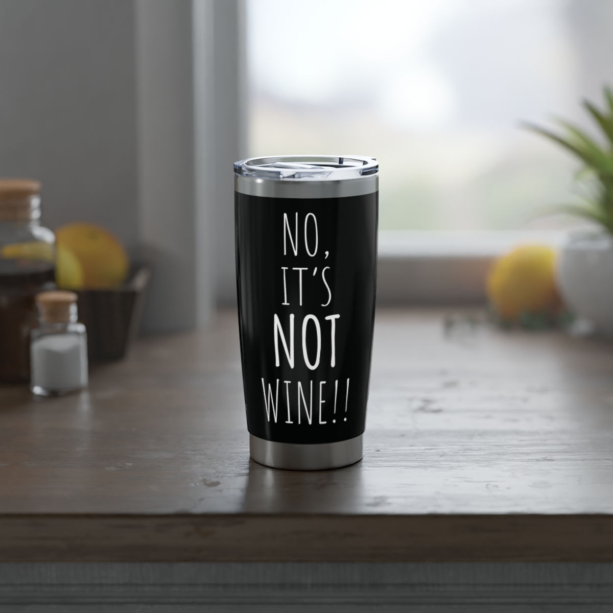 Blame It On Bacchus™ 20oz Tumbler - White on Black Background