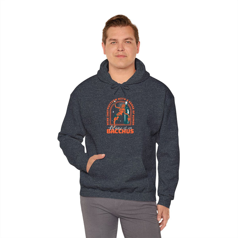 Thumbnail: Unisex Blame It On Bacchus™ Fun Logo Hoodie