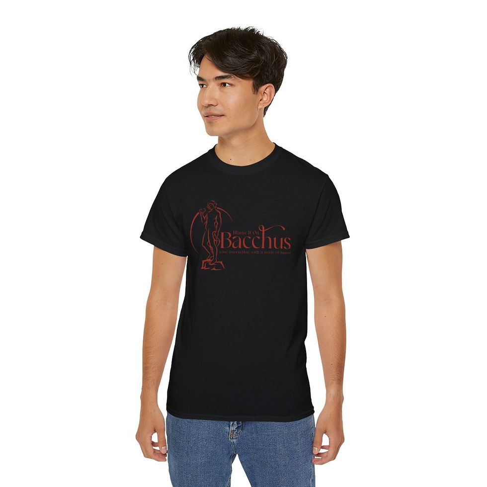Thumbnail: Unisex Blame It On Bacchus™ Statue Logo Tee - Brick