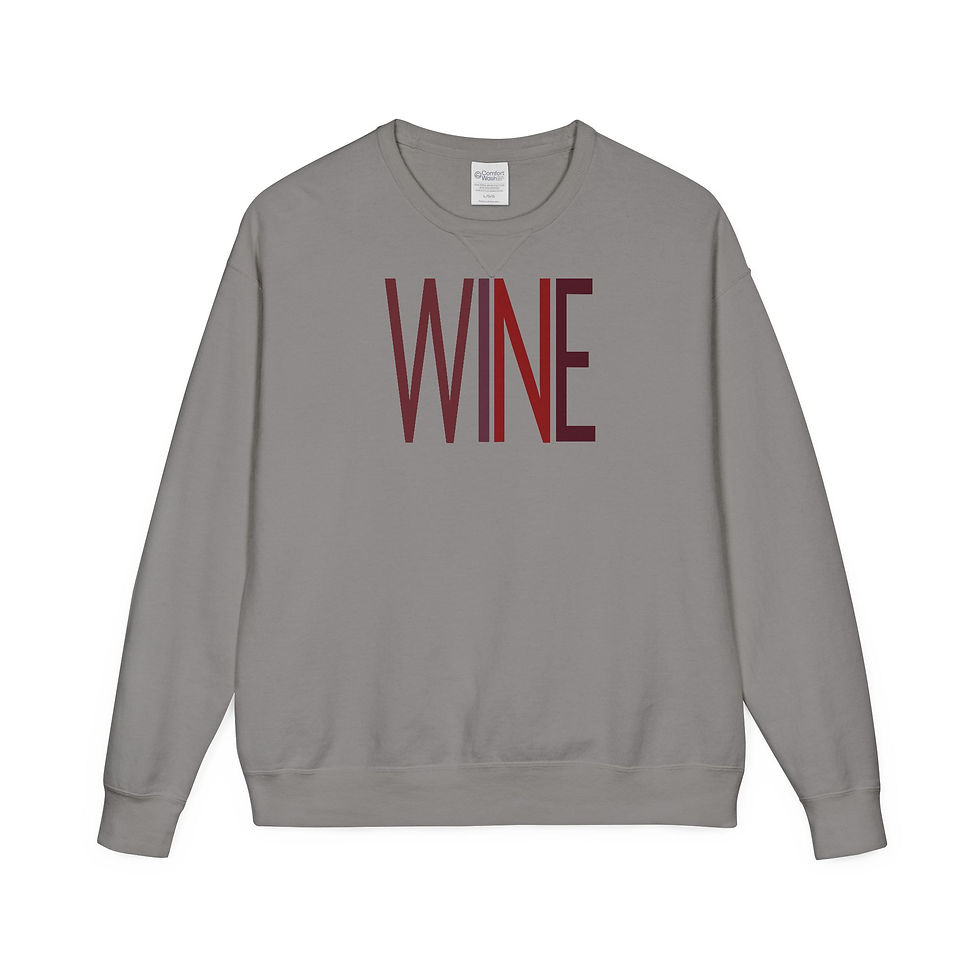 Thumbnail: Unisex Garment-Dyed Crewneck Sweatshirt - Red WINE!