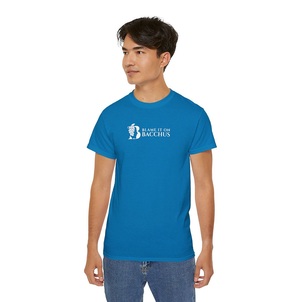 Thumbnail: Unisex Blame It On Bacchus™ Logo Tee - White