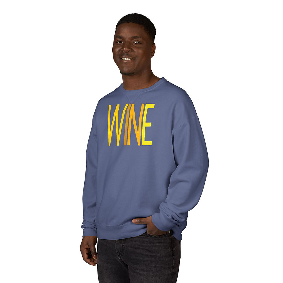 Thumbnail: Unisex Garment-Dyed Crewneck Sweatshirt - White WINE!