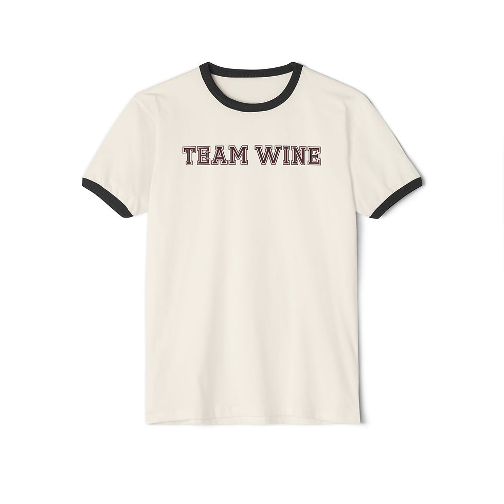 Unisex "Wine Crew" Customized Cotton Ringer Tee