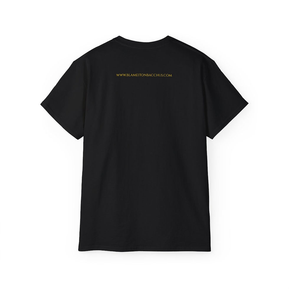 Thumbnail: Unisex Blame It On Bacchus™ Statue Logo Tee - Gold
