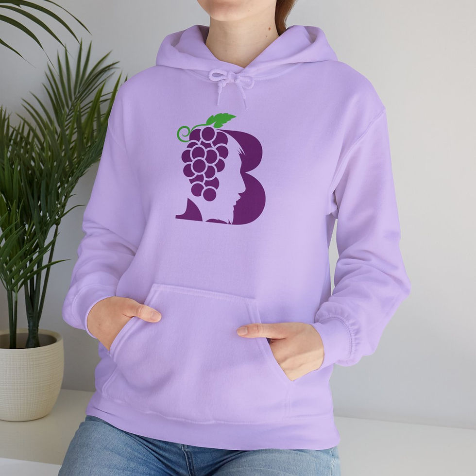 Thumbnail: Unisex Blame It On Bacchus™ Superhero Logo Hoodie - Light Purple