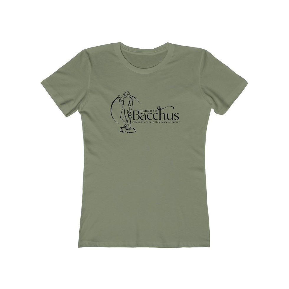 Thumbnail: Women's Blame It On Bacchus™ Statue Logo Tee - Black