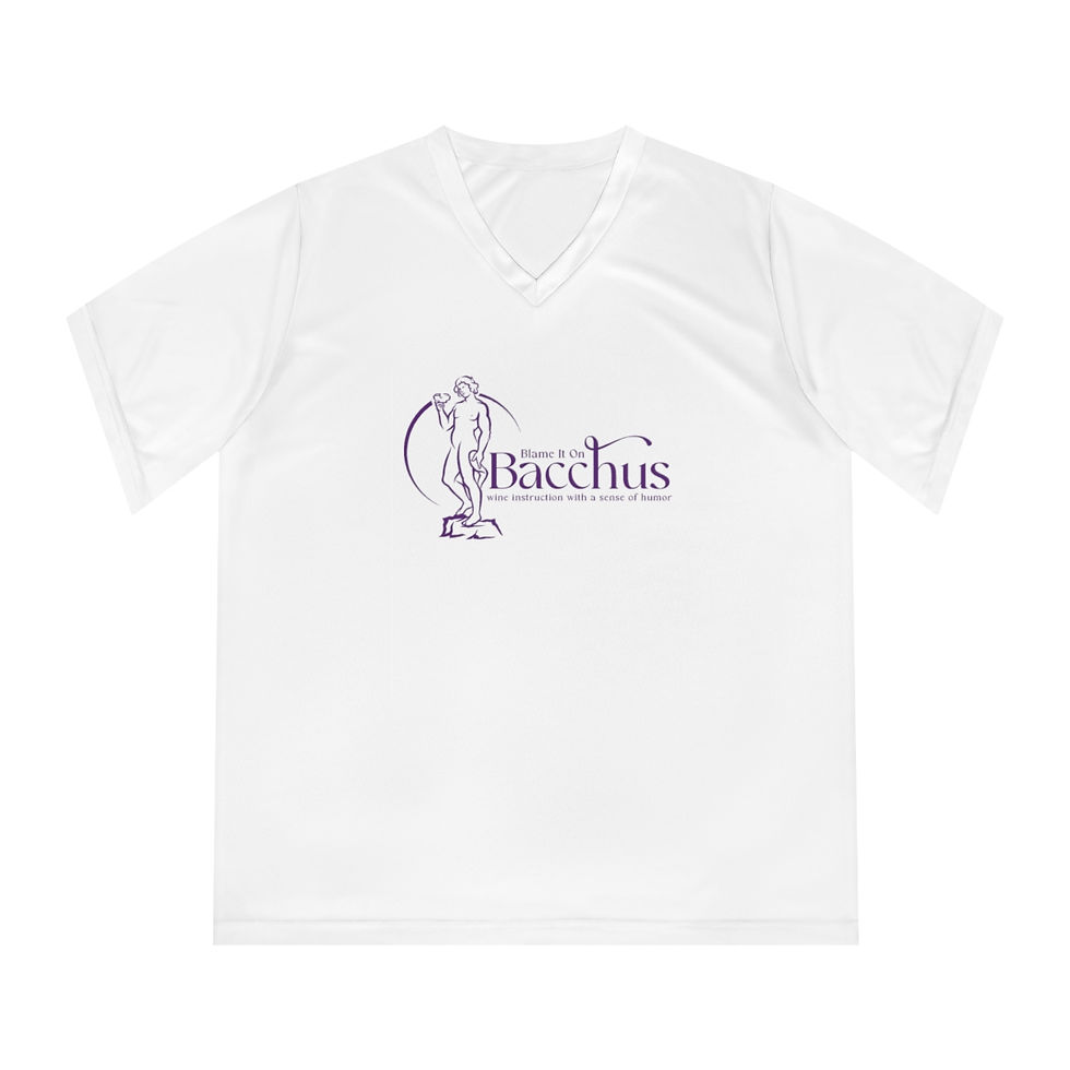 Thumbnail: Women's Blame It On Bacchus™ Statue Logo V-Neck Tee - Purple