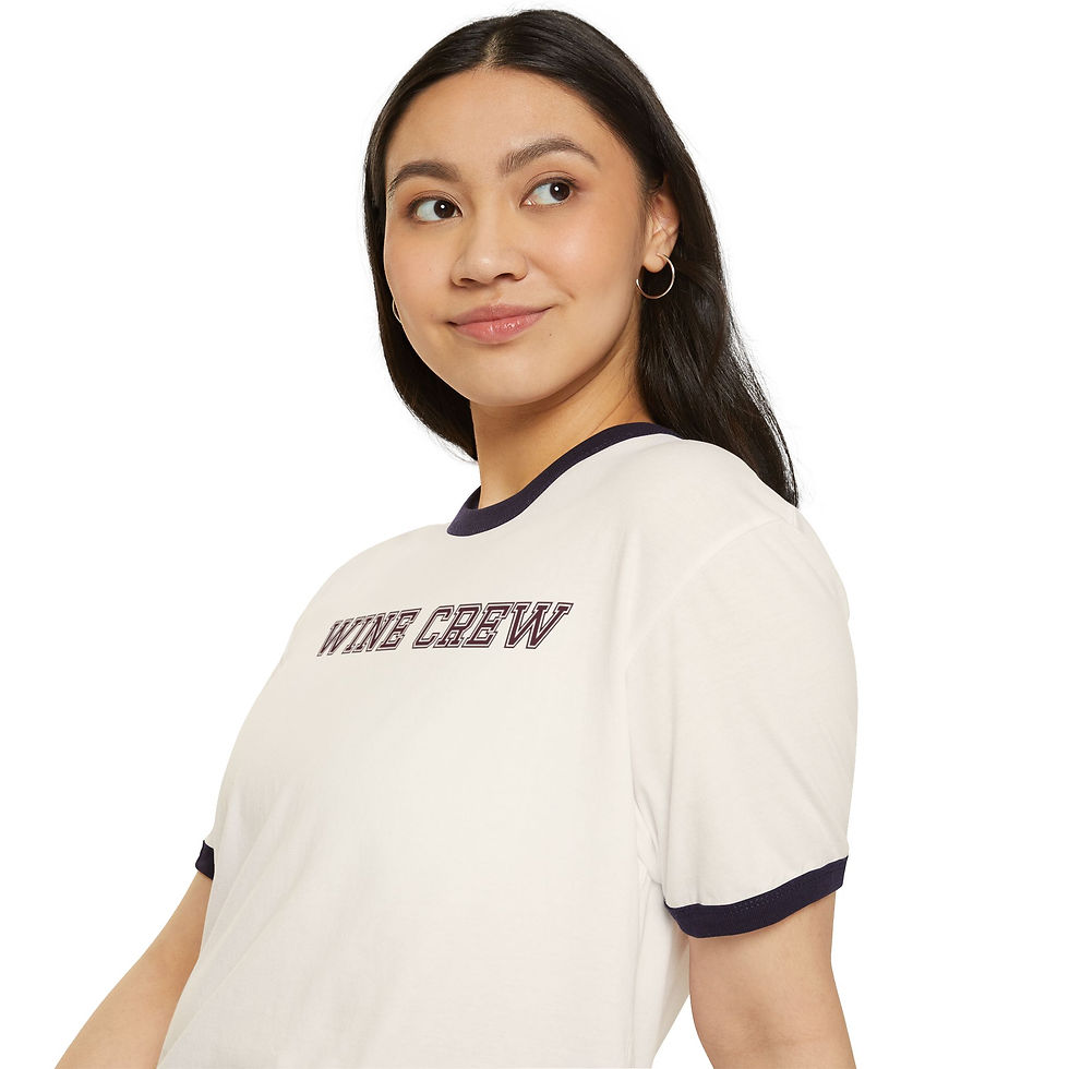 Thumbnail: Unisex "Wine Crew" Customized Cotton Ringer Tee