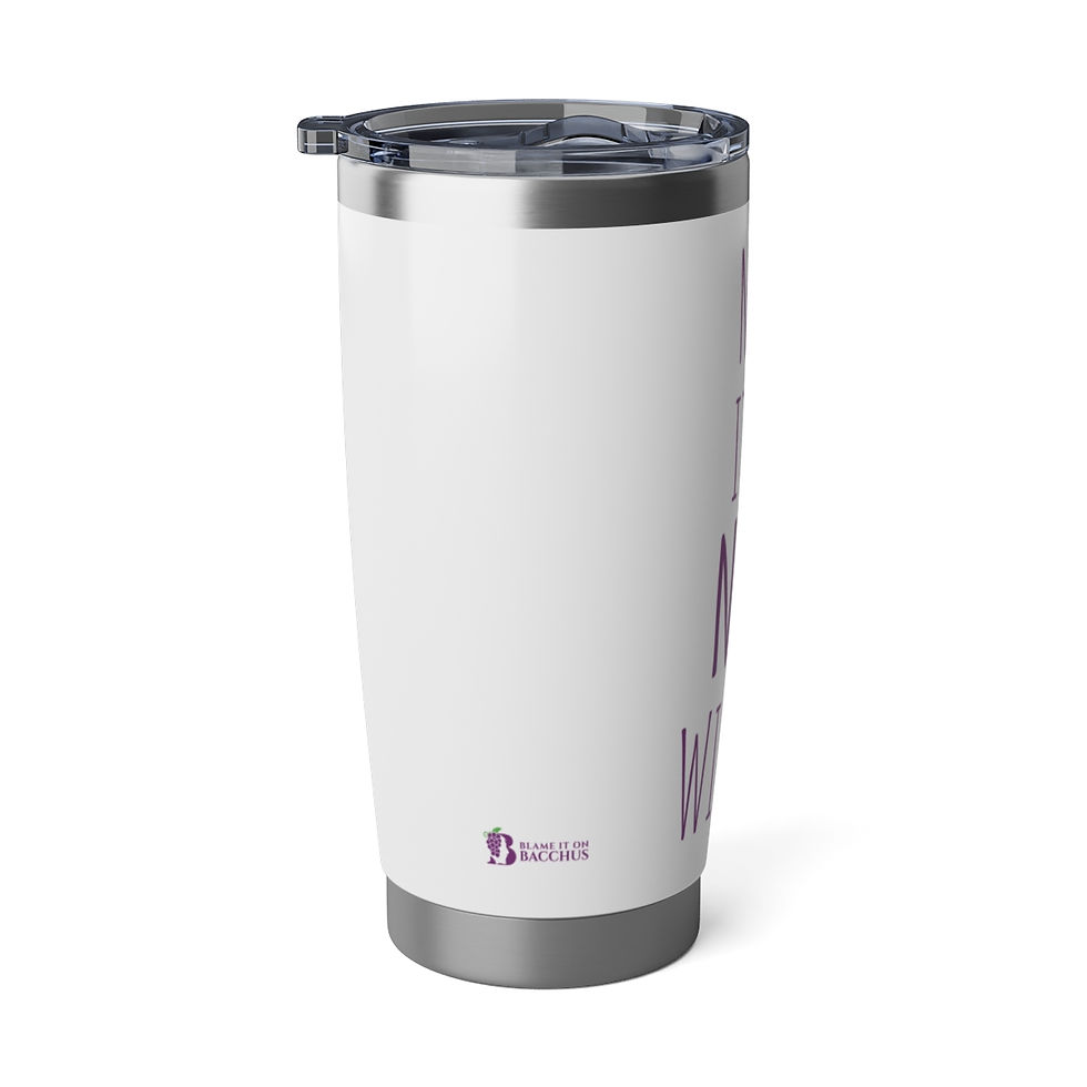 Thumbnail: Blame It On Bacchus™ 20oz Tumbler - Magenta on White Background