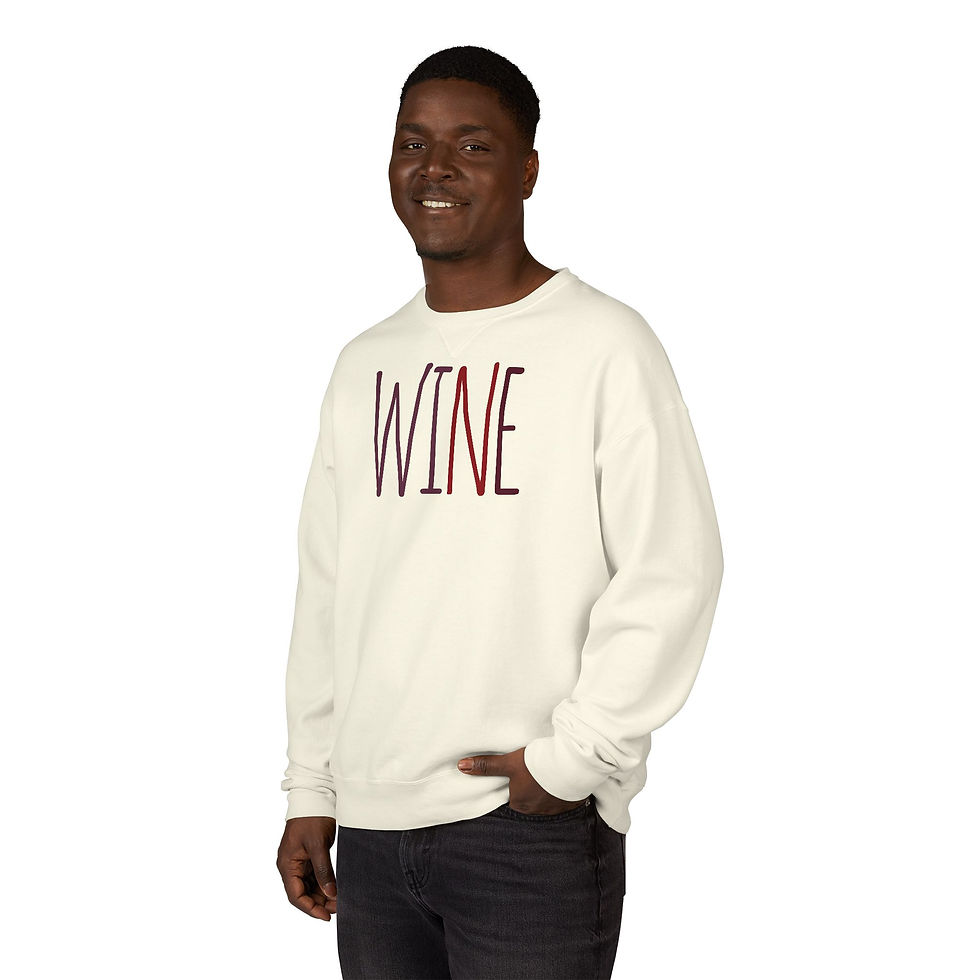 Thumbnail: Unisex Garment-Dyed Crewneck Sweatshirt - Red Wine