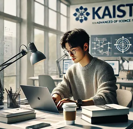 DALL·E 2024-11-12 21.33.07 - A highly realistic photo of a motivated PhD student studying 