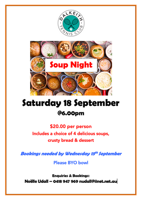 Soup Night - Saturday 18 September