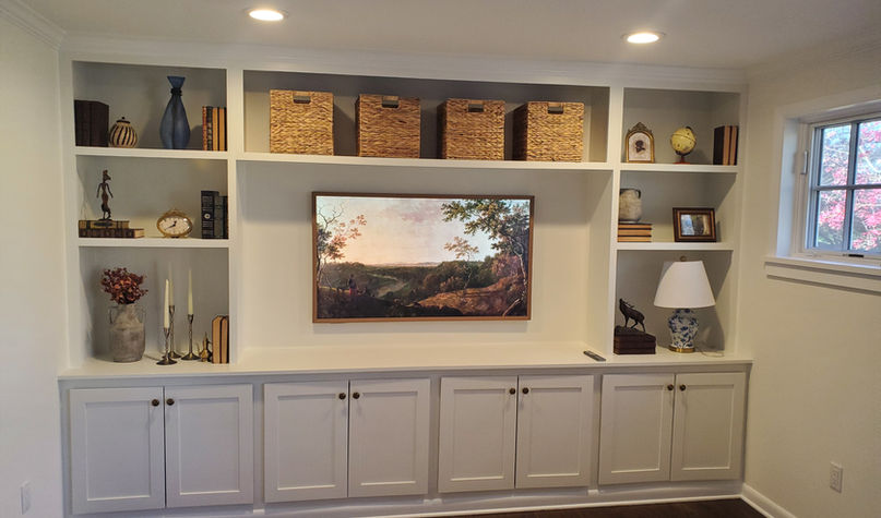 Custom built-in wall unit for home remodeling