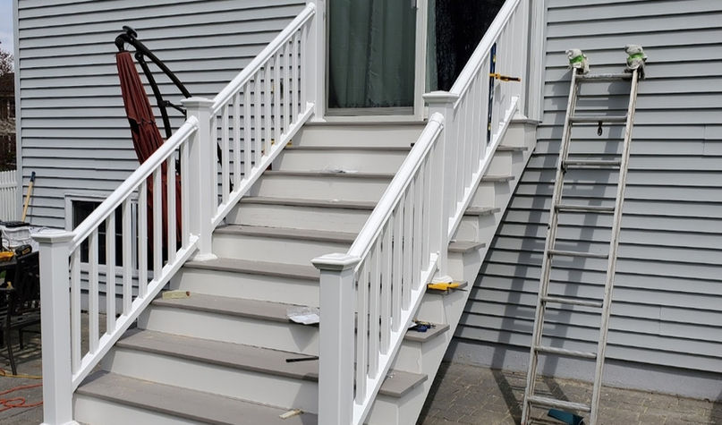 White outdoor staircase contractor