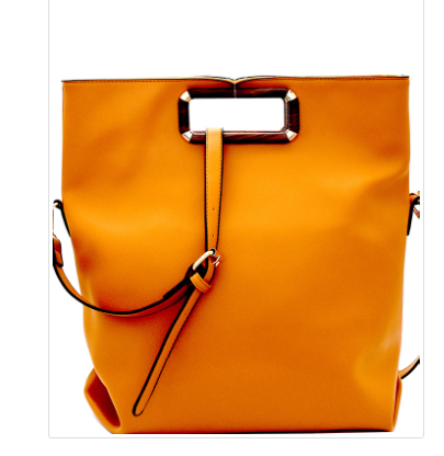 Thumbnail: Wooden Handel Accent Fold-Over 2-Way Satchel