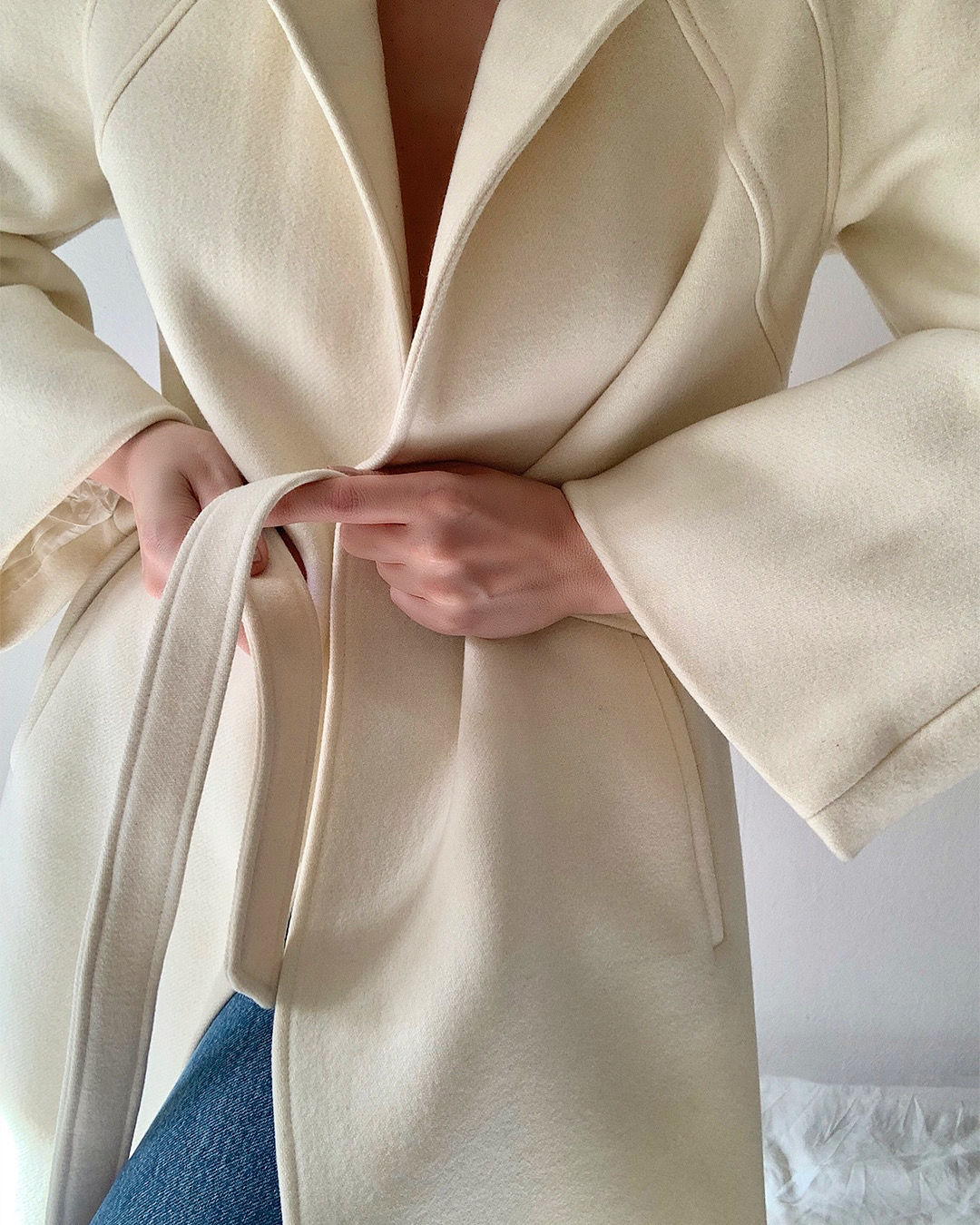 Manteau laine creme 