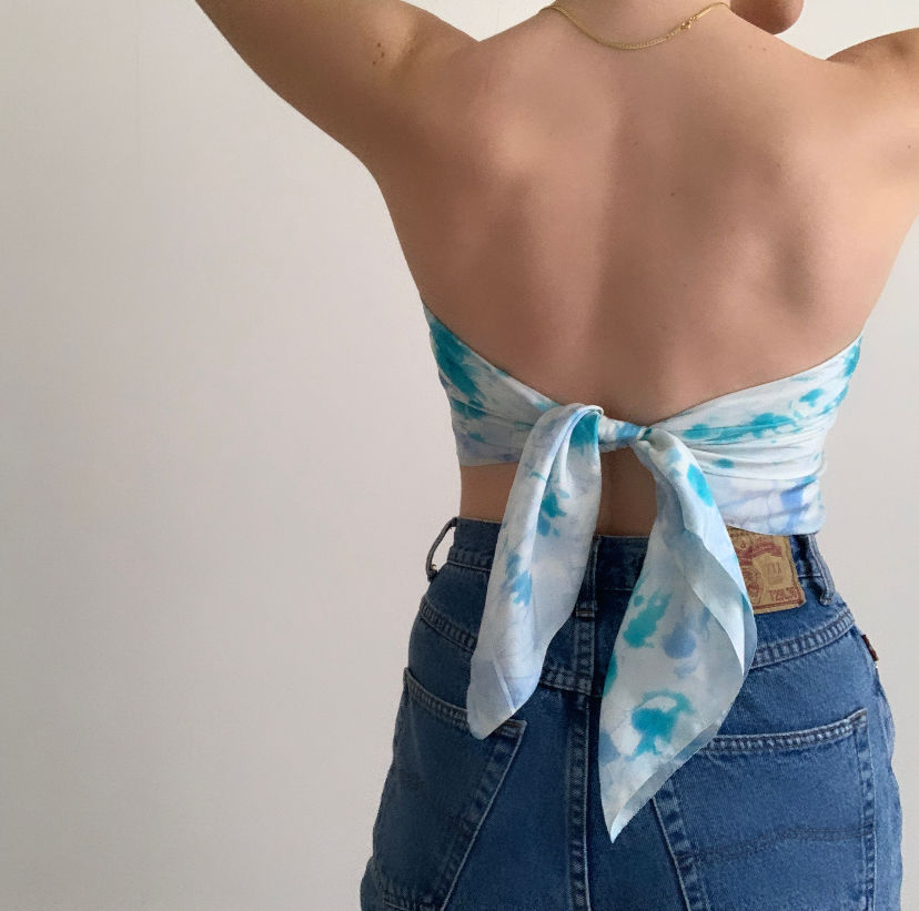 Thumbnail: Foulard tie & die fait main en soie