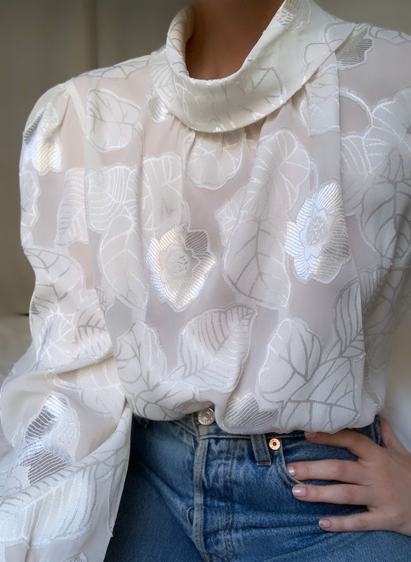 Miniature : Blouse fluide à feuilles