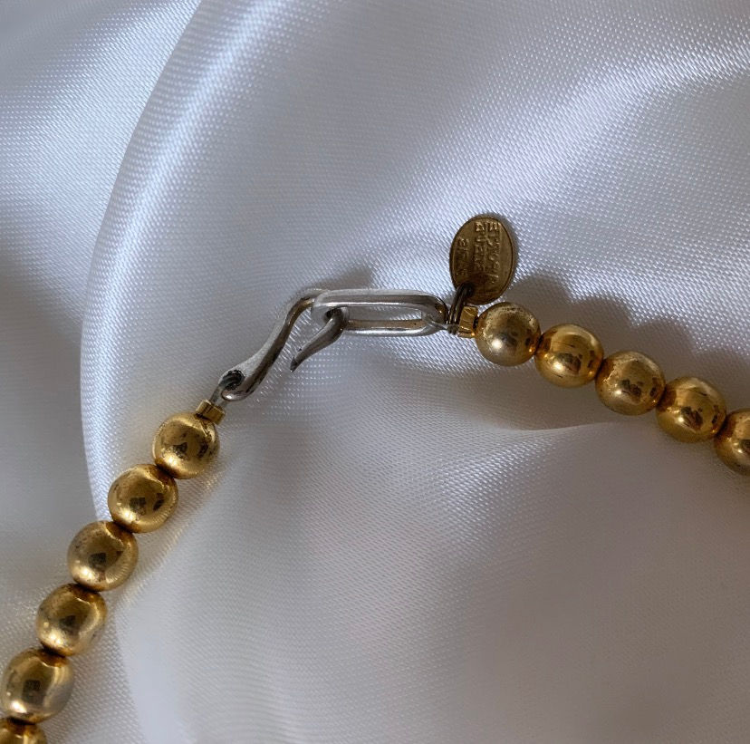 Miniature : Ras de cou perles en metal 