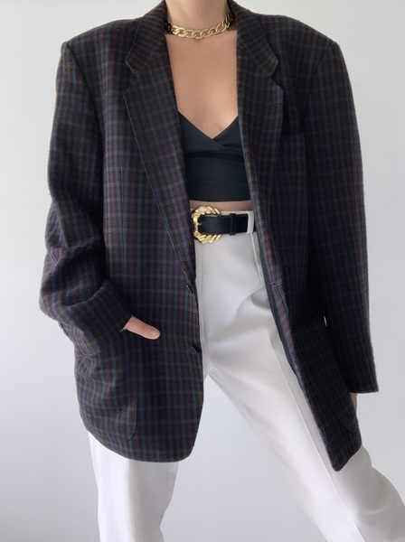 Miniature : Blazer carreaux en laine