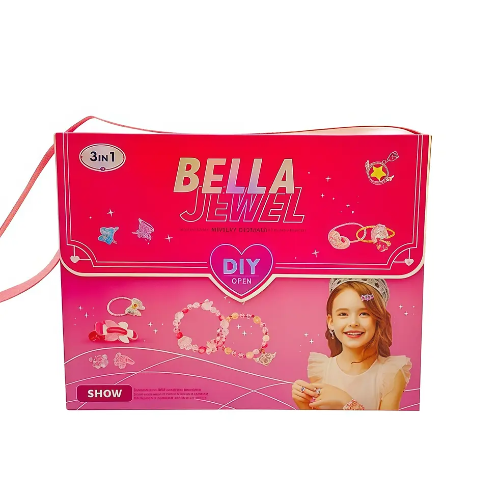Miniature : Kit bijoux DIY enfant fille coffret créatif fabrication bracelets colliers avec accessoires colorés