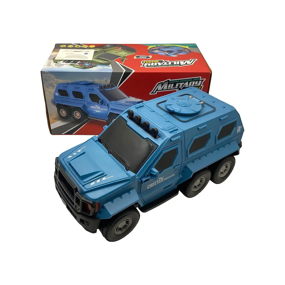Miniature : Véhicule blindé jouet 6 roues bleu avec lumières LED et effets sonores