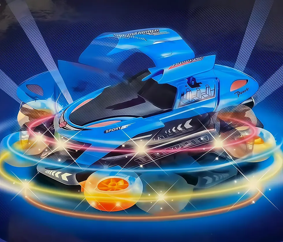 Miniature : Voiture de course jouet avec roues LED lumineuses et sons, voiture enfant rotation 360 degrés 22 cm