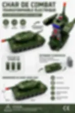 Tank de combat électrique transformable en robot avec lumières LED enfant