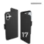 coque etui noir portefeuille iphone17etui-