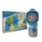 Bubble gun électrique bleu enfant, pistolet à bulles automatique sans musique, jouet extérieur avec flacon à visser
