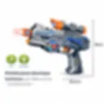 Pistolet électrique lumineux 26,5 cm avec son et engrenage rotatif pour enfants
