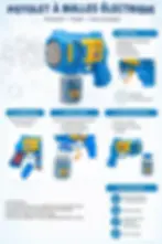 Bubble gun électrique bleu enfant, pistolet à bulles automatique sans musique, jouet extérieur avec flacon à visser