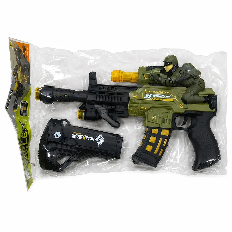 Fusil jouet électrique 48 cm avec LED et sons de tir pour enfants