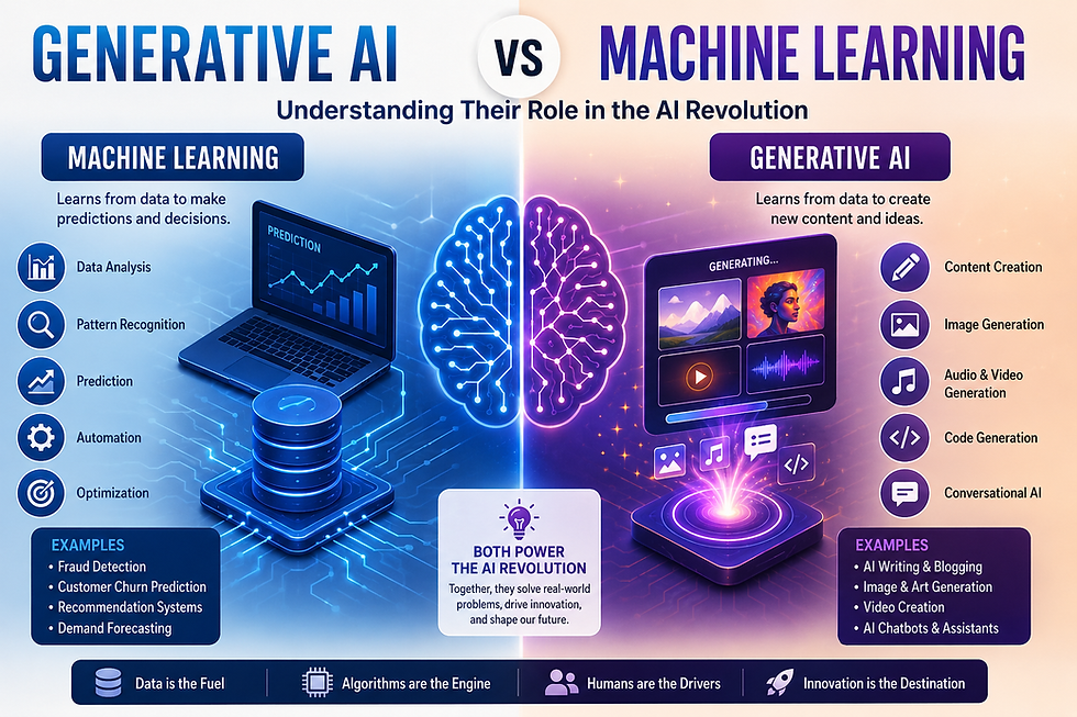 Generative AI vs Machine Learning: Understanding Their Role in the AI Revolution