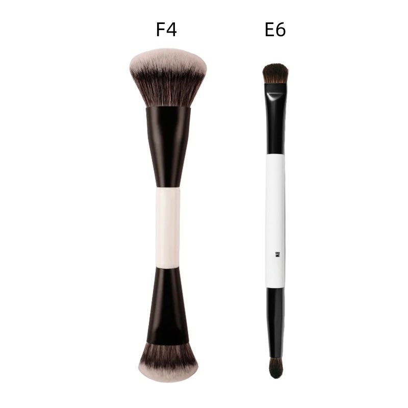 Miniatura: Pincel duplo F4 para base, rosto, pó, blush, contorno e sombra para olhos