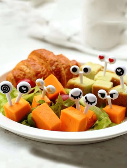 Thumbnail: Cartoon Eyes Fruit Forks, 10 pcs