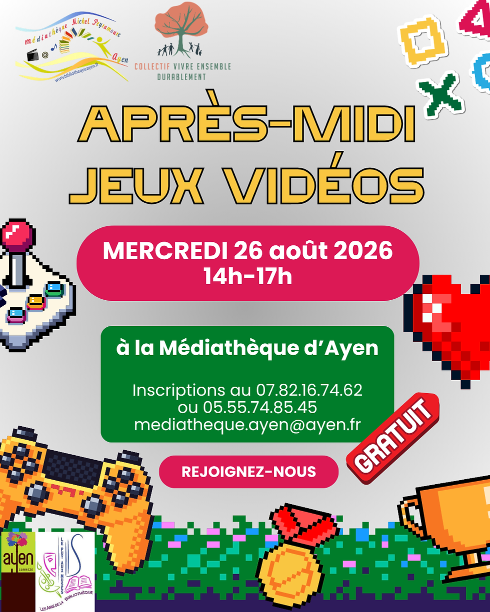 Après midi Jeux vidéos // mercredi 26 aout 14 h - 17 h