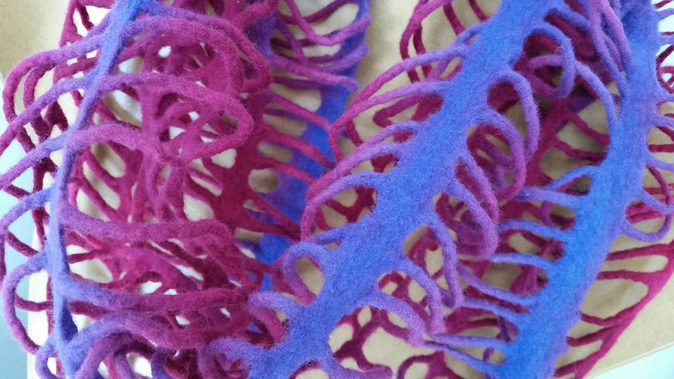 Lacewing Felted Scarf detail 'Shiraz'