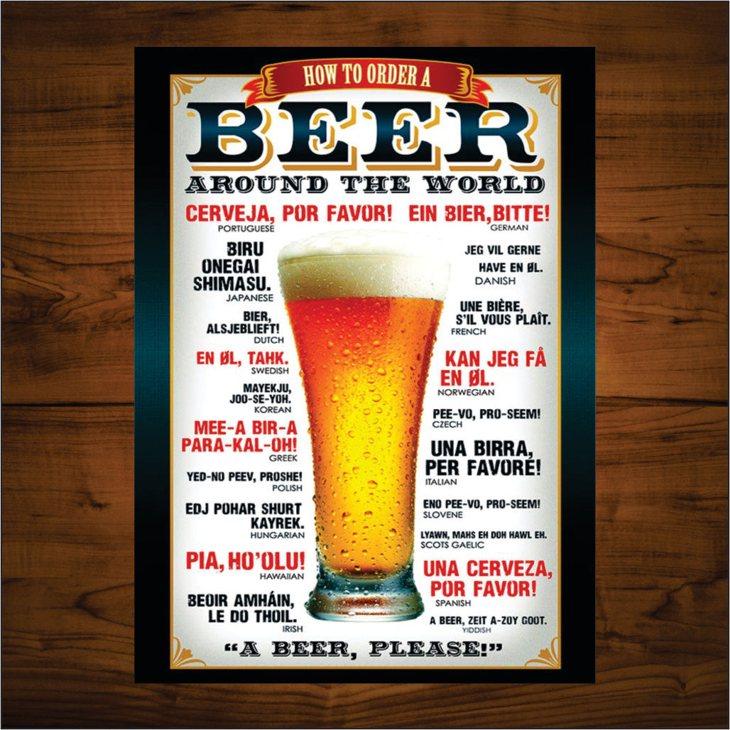 Poster "Uma cerveja por favor" vários idiomas