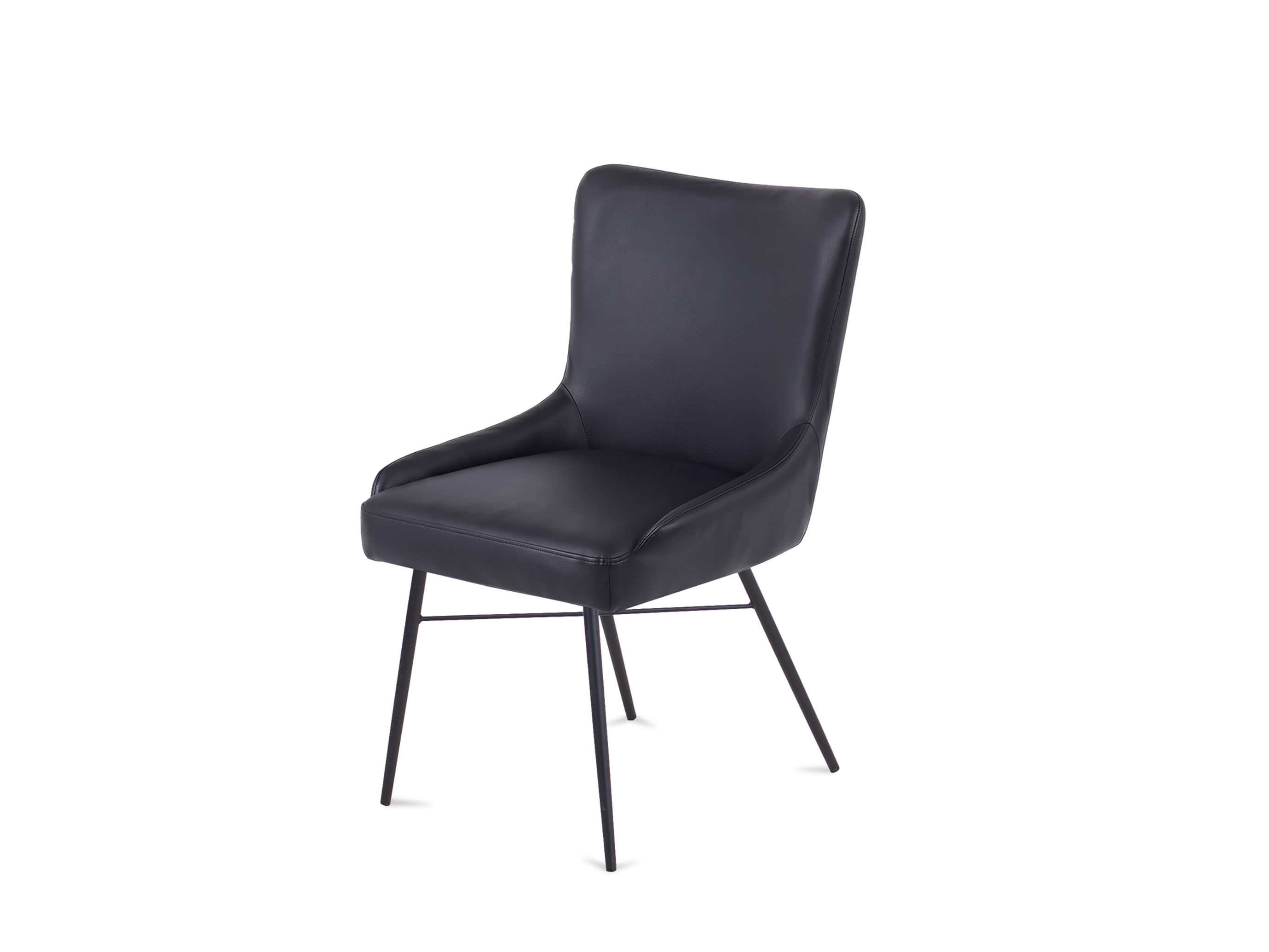 Hugin B spisestol, svart skinn