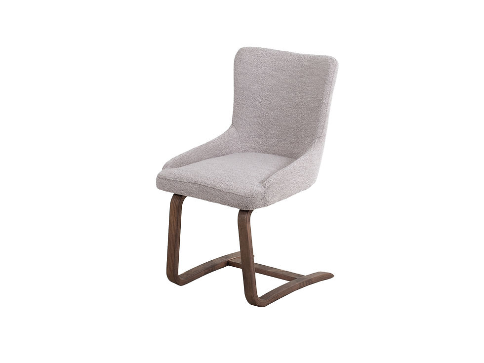 Hugin E spisestol med vipp, stoff Alpine beige / røkt eik
