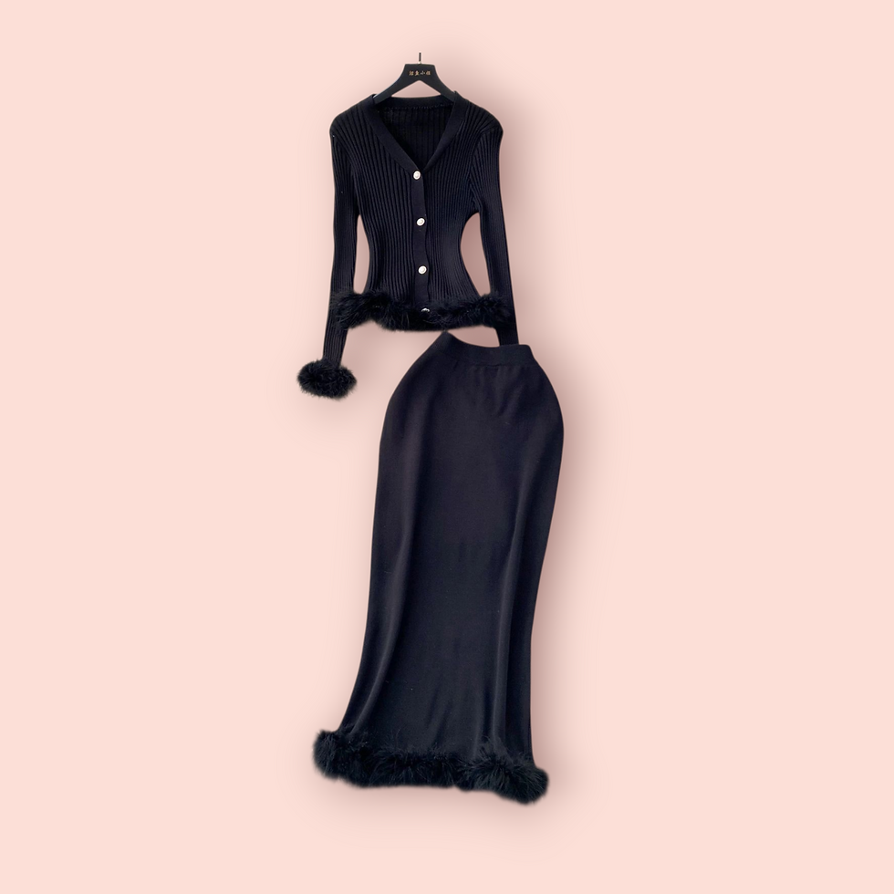 Miniatura: Zweiteiler mit Kunstfell 