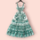 Miniatura: Maxi Sommerkleid  Grün Weiß 